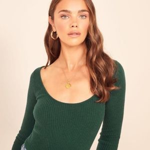 Reformation Green Mia Sweater